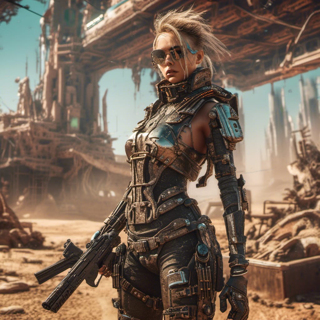 cyberpunk future warrior girls series